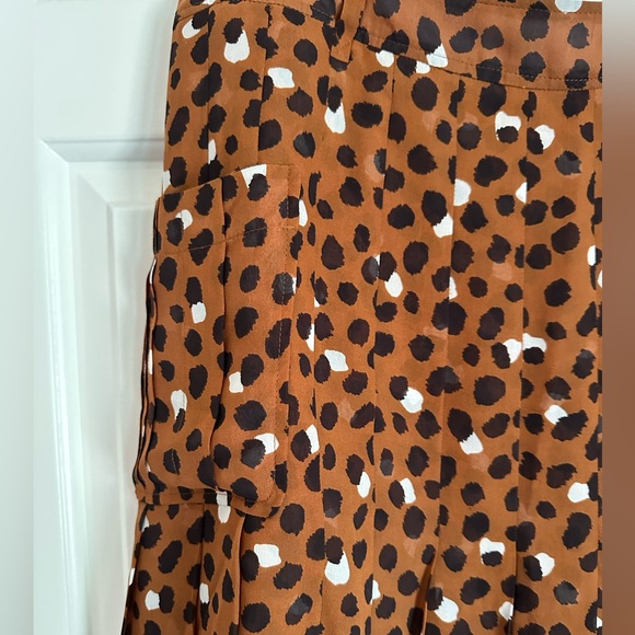 Yves Saint Laurent Pleated Animal Print Silk Skirt - Picture 3 of 8